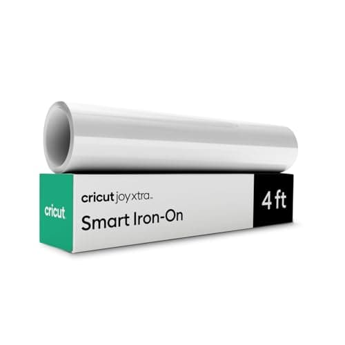 Image of Cricut Joy Xtra Smart HTV Heat Transfer Vinyl | 1.2 m | White | Iron-On HTV Vinyl for Fabric, Ideal for Custom T-Shirts, Bags & DIY Projects