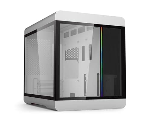 Image of iONZ KZ-36T Arc PC Gaming, Office M-ATX Case, Tempered Glass - Front I/O USB Type-C with Anodised Aluminium | Dual Chamber - Silver