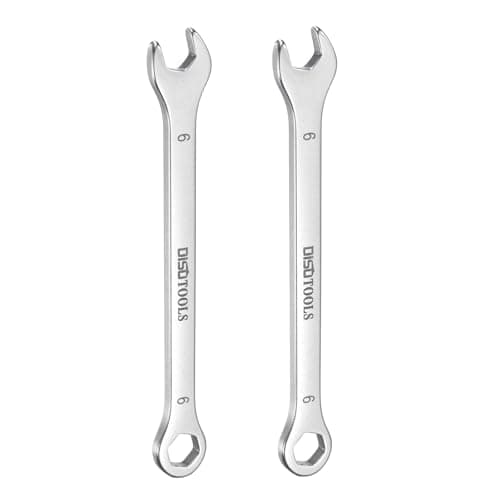 Image of sourcing map 2pcs Thin Combination Wrench 6mm Offset 6-Point Ended Box and 15° Angled Open End Mini Combination Wrench 30Cr13 Stainless Steel Quenching Polish Metric Spanner for Auto Repairs