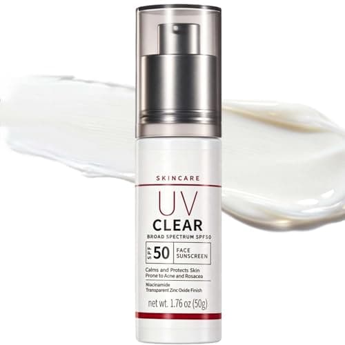 Image of UV Clear Mineral Sunscreen SPF 50+ for Face & Sensitive Skin, Zinc Oxide Sun Cream, Broad-Spectrum UV Protection, No White Cast, Lightweight Non-Greasy, 50ml