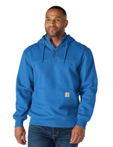 Image of Carhartt Men's Midweight Hooded Zip-front Sweatshirt, Dark Horizon Blue, L