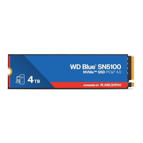 Image of WD Blue SN5100 NVMe SSD 4TB (Up to 6,900 MB/s read speeds, M.2 2280, PCIe Gen 4.0, nCache 4.0, SANDISK 3D CBA NAND technology, Acronis True Image data migration software) POWERED BY SANDISK