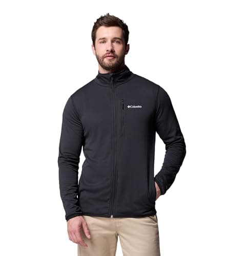 Image of Columbia Men's Essential Hike Grid Fleece Full Zip, Full Zip Fleece Jacket, Black, XX-Large