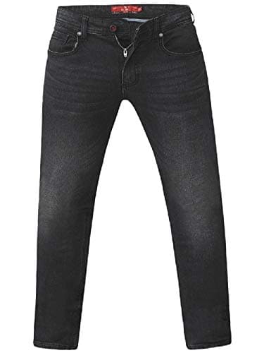 Image of Duke London D555 Mens Big Size Tapered Fit Stretch Jeans in Grey Stonewash (Benson) in 42W x 30L