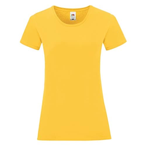 Image of Fruit of the Loom Womens/Ladies Iconic T-Shirt (M) (Sunflower Yellow)