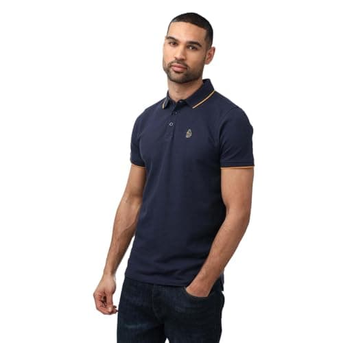 Image of LUKE Men's 1977 Ricky Gold Tipped Polo Shirt in Blue