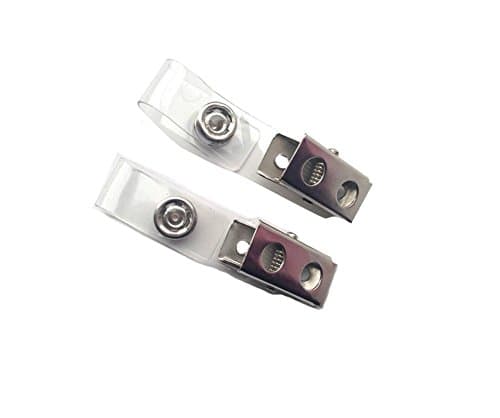Image of 100PCS Crocodile Metal Clips with Clear Plastic Loop for ID Badge Holder