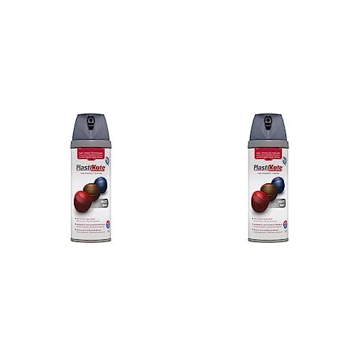 Image of Plasti-Kote 23102 400ml Premium Spray Paint - Matt Grey (Pack of 2)