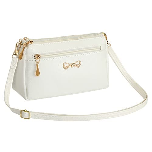 Image of FULEI Crossbody Bag for Women Small Soft PU Leather Ladies Handbags White Shoulder Purse