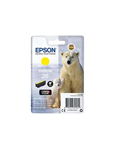 Image of Epson 26 Polar Bear Yellow Genuine, Claria Premium Ink Cartridge