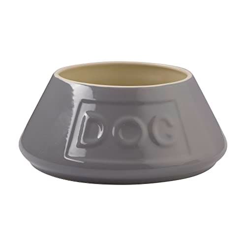 Image of Mason Cash Grey Non Tip Dog Bowl 21 cm Ceramic Dog Feeding Bowl for Food & Water, Non Slip & Anti Spill Pet Bowl, Dishwasher & Freezer Safe