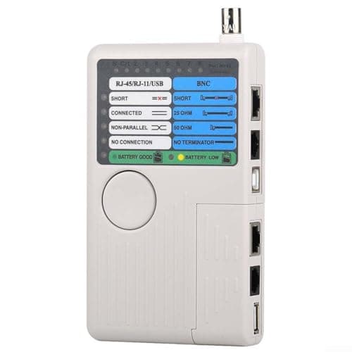 Image of 4-in-1 Network Cable Tester RJ45 RJ11 USB BNC Wire Testing Tool for LAN Ethernet Cable with Remote Testing Unit