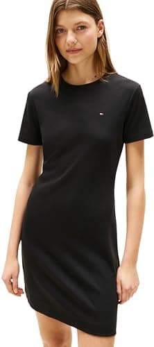 Image of Tommy Hilfiger Women’s New Cody Slim Short Cotton Dress, Black (Black), S