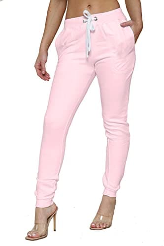 Image of GW CLASSY OUTFIT Women's Activewear Ladies Fleece Trousers Casual Jogging Joggers Tracksuit Bottoms Slim Fit Women Sports Gym Joggers (M, Baby Pink Fleece Trouser)