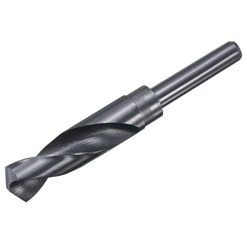 Image of sourcing map 21.5mm Drill Bit 1/2" Reduced Shank 4341 High-Speed Twist HSS Nitriding Black 135° for Light-duty Soft Metal Aluminum Alloy Wood Plastic