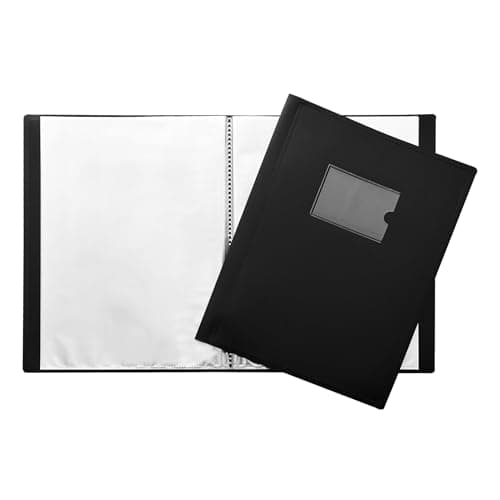 Image of A4 Black Flexible Cover 20 Pocket Display Book - for Office Project Presentation, School and University Assignment.