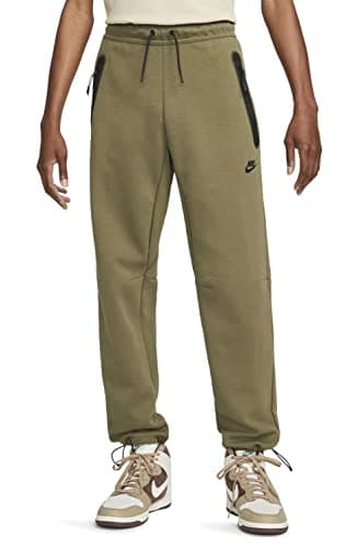 Image of Nike Men's Olive/Black Sportswear Tech Fleece Pant (DQ4312 222) - M, Green