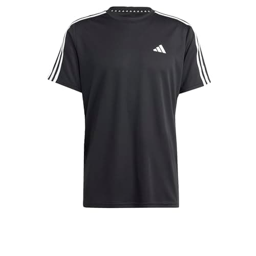 Image of adidas Men's Train Essentials 3-Stripes Training Tee, Black/White, S