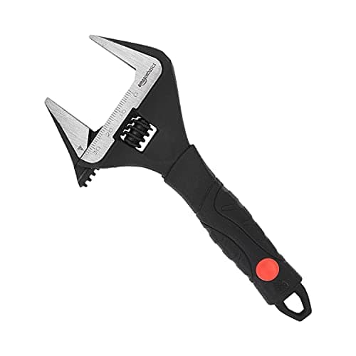 Image of Amazon Basics Plumbing Adjustable Wide Jaw Wrench with Soft Grip, 16.1 cm L x 7.2 cm W x 1.5 cm H