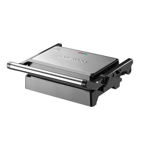 Image of Daewoo 180° Health Grill 1500W, Non-Stick Electric Grill with Drip Tray, Floating Hinge, Dual Cooking Plates & Open Flat Design – Indoor BBQ & Griddle for Healthy Grilling