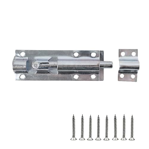 Image of Keypak 100mm Tower Bolt in Bright Zinc Plated Finish, Durable & Strong Construction Perfect for Securing Gates, Doors & Garden Sheds, Easy Installation