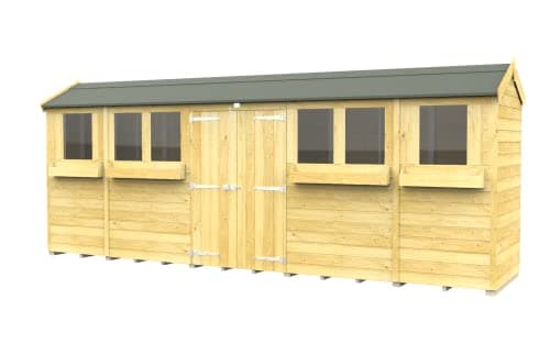 Image of Total Sheds 18x4 Apex Summer Shed Double Doors Fast 2-5 Days Delivery Anywhere In The U.K