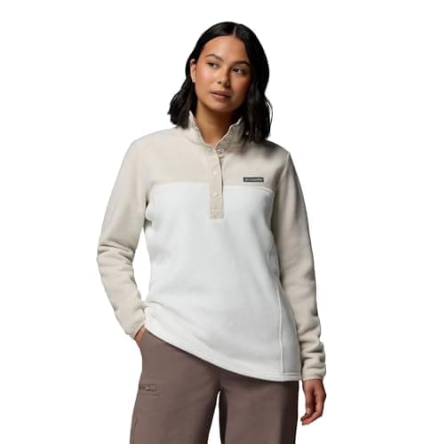 Image of Columbia Women's Benton Springs 1/2 Snap Pull Over 2, Fleece Pull Over, Sea Salt/Dark Stone, Large