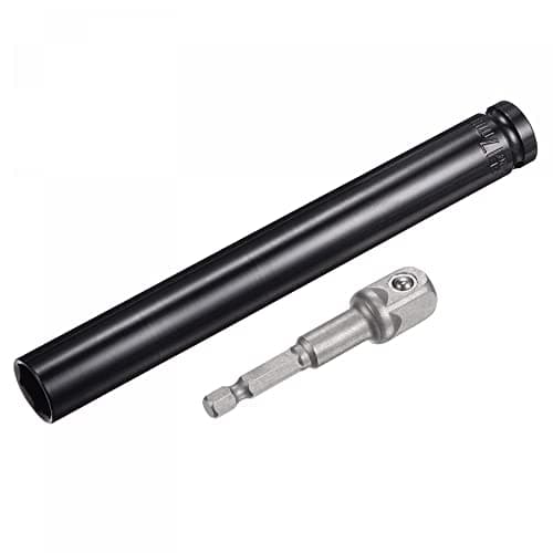 Image of sourcing map 1/2" Drive Socket Accessory Set, 17mm Deep 6-Point Impact Socket 8" Length and 1/4" Hex Shank Adapter