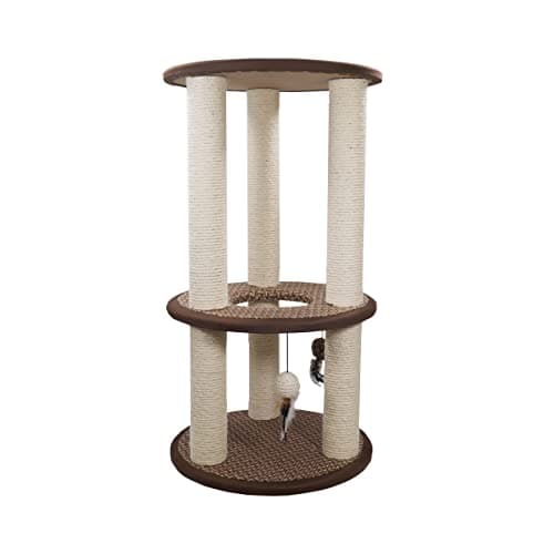 Image of Rosewood Cinnamon Cat Scratching Tree, 81cm Tall Cat Tower with 6 Scratch Posts & 3 Levels, Ideal for Climbing & Play, Durable & Engaging for Multiple Cats
