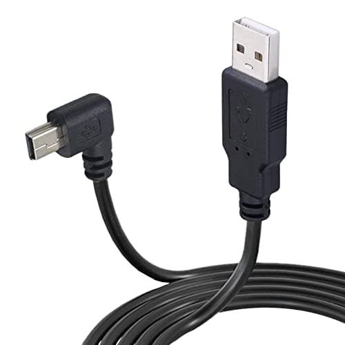 Image of LARRITS USB 2.0 A Male To Mini USB Cable 90 Degree Angled Data Sync And Fast Charge For Car Dash Cam DVR GPS Navigator Digital Cameras (3M Left Angle)