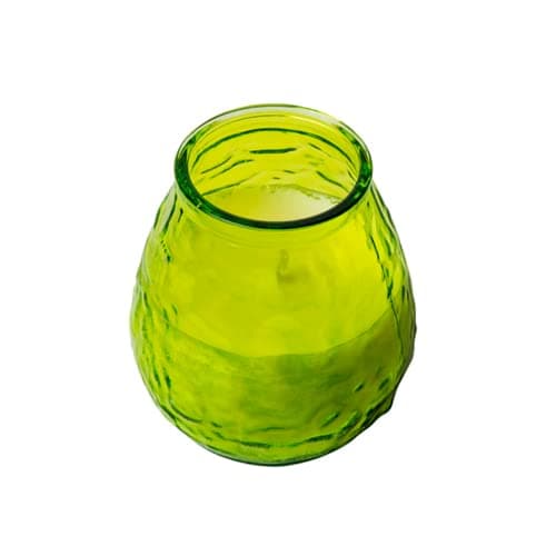 Image of We Can Source It Ltd – 1 x Low Boy Glass Jar Candles with 70 Hour Burn Time – Lime Green Wax Jars for Home, Garden, Restaurant & Commercial Use – Lead-Free Cotton Wick