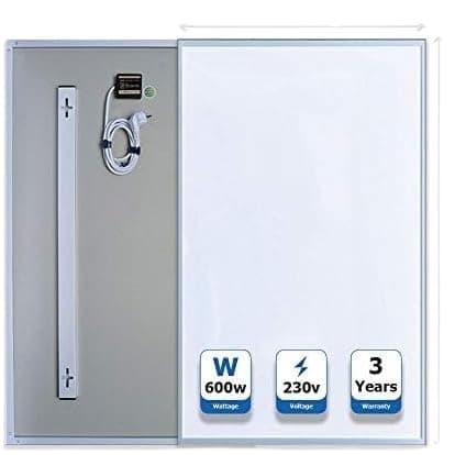 Image of Electric Panel Heater Infrared 1005x595x22MM, 600 Watts with Far Infrared Panel Heater Carbon Crystal, Energy Saving Heater with Overheat Protection Device
