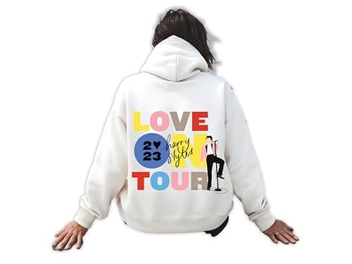 Image of Love Harry On Tour Yellow Band Logo Styles One 1D Direction Hooded Jumper Sweatshirt Strings Harajuku Y2K Unisex Oversized Hoodie XS S M L XL XXL 3XL 6-24 Adult Pullover Sweatshirt Men Women