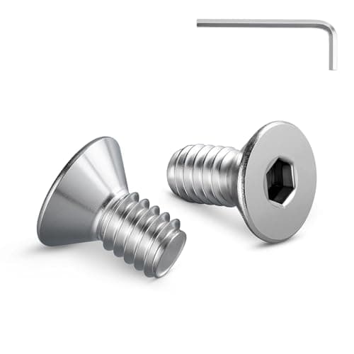 Image of Wavanta 20Pcs M3 Bolts, M3 X 6mm Countersunk Bolts Screws, Flat Head Socket Cap Screws, 304 Stainless Steel, Full Thread, Bright Finish, with Hex Spanner