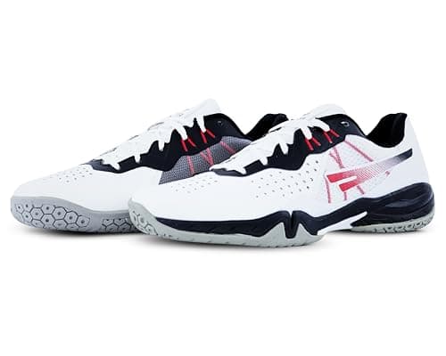 Image of Sega RP24 Power Badminton Shoes Men Indoor and Outdoor Court Trainers. Non Marking Power Cushion Anti-Slip Breathable (White & Black, UK Footwear Size System, Adult, Men, Numeric, Medium, 10)