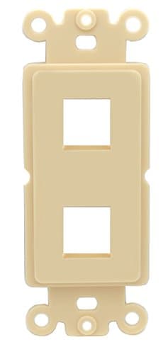 Image of RiteAV IVORY Blank 2 Port Modular Insert for Keystone Jacks