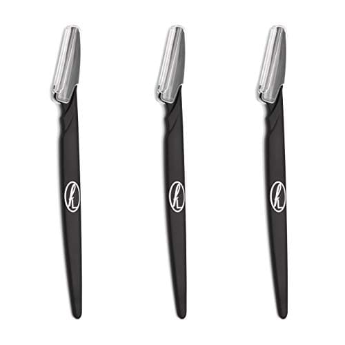 Image of Fine Lines - Eyebrow Razor - Pack of 3, Black | Face Razors for Women, Manual Shavers before Makeup | Eyebrow Shaper, with Dermaplaning Razors for Face | Facial Hair Remover