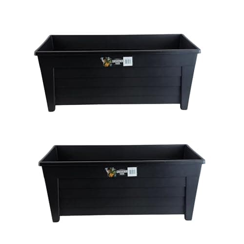 Image of Easy Shopping® Black Large Grosvenor Trough 55cm Long Plant Pot Flower Planter Ideal for Home Office Balconies Gardens Greenhouses & Patios & Park (2)