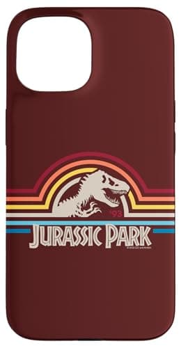 Image of Jurassic Park Pop Stripe Rex Silhouette Classic Logo Case for iPhone 15