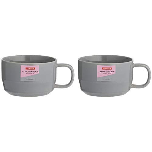 Image of Typhoon Cafe Concept Dark Grey Cappuccino 450ml Cup (Pack of 2)