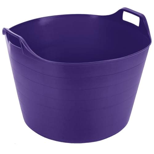 Image of M1SS 75L Litre Purple Robust Versatile Multipurpose Extra Large Flexi Tub Reusable Garden Home Flexible Rubber Storage Container Plastic Bucket Trugs Horse Feeder Polyethylene Flex Tub - Made in UK