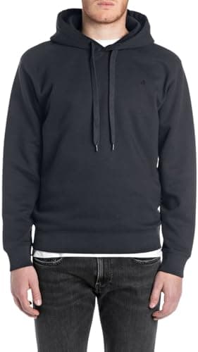 Image of Replay Men's basic hoodie, 067 Night Blue, XL