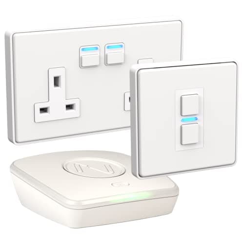 Image of Lightwave LP21422WH Smart Lighting & Power Starter Kit, White Metal - Works with Alexa, Google Assistant, HomeKit. iOS & Android Compatible