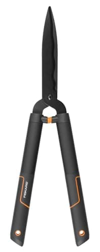 Image of Fiskars SingleStep Hedge Shear Wavy Blade HS22, Curved Blade, Steel Blades, Length: 58 cm, Matte Black, 1001433