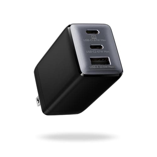 Image of wegear 67W USB C Charger, 3-Port GaN Fast Charging Block, Compact Foldable Power Adapter for MacBook Pro/Air, iPad Pro, iPhone 16/15/Pro, Galaxy S25/S24, Note20, Pixel, Apple Watch, (Black)