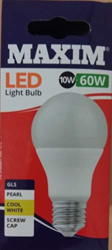 Image of 1 x Maxim LED GLS Edison Screw Cap (ES) Bulbs, E27, 10 W, Cool White