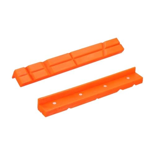 Image of sourcing map 1 Set Vise Jaw Pads 8" Rubber V-Shape Magnetic Vise Soft Jaws Standard Anti-Scratches Vice Covers Tools for DIY Making Woodworking Clamping Plumbing, Orange