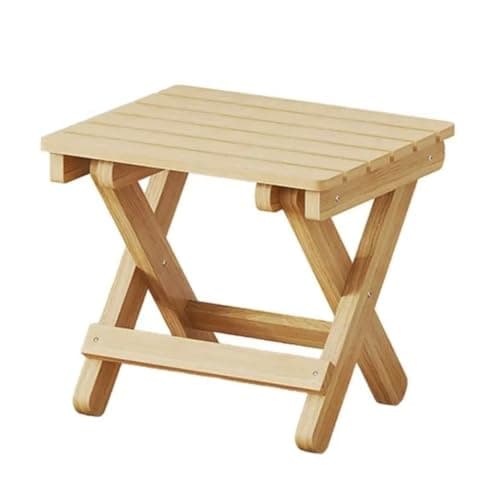 Image of Jasaly Small Folding Stool Portable Wooden Stool Chair Lightweights Fold-Up Step Stool Folding Foot Rest for Outdoor 28x26x22cm