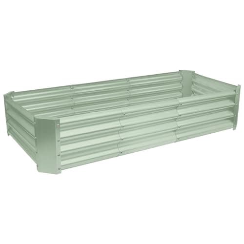 Image of Harbour Housewares Raised Garden Bed - Green - 180 x 90cm - Rectangle - Bottomless Metal Raised Bed Galvanised Steel Planter Box for Growing Outdoor Plants, Vegetables, Flowers and Herbs