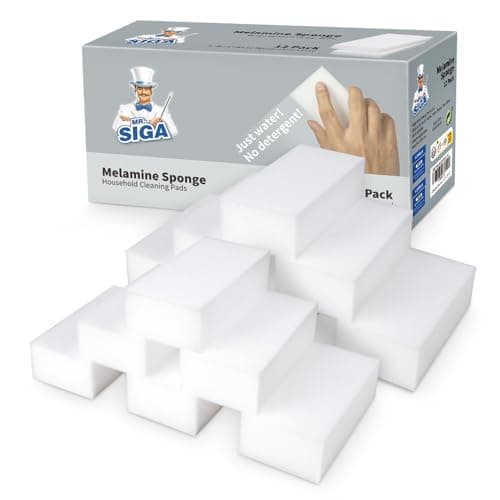 Image of MR.SIGA Multi-Functional Eraser Sponge, Magic Cleaning Pads for Kitchen Household Cleaning, 12 Count, Size 4.7" x 2.4" x 1.2"